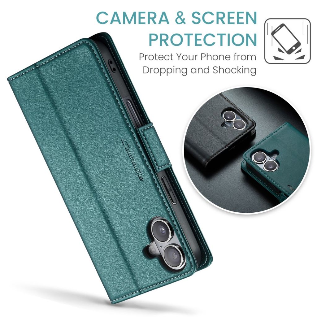 CASEME iPhone 16 Cover with Card Slots - Green