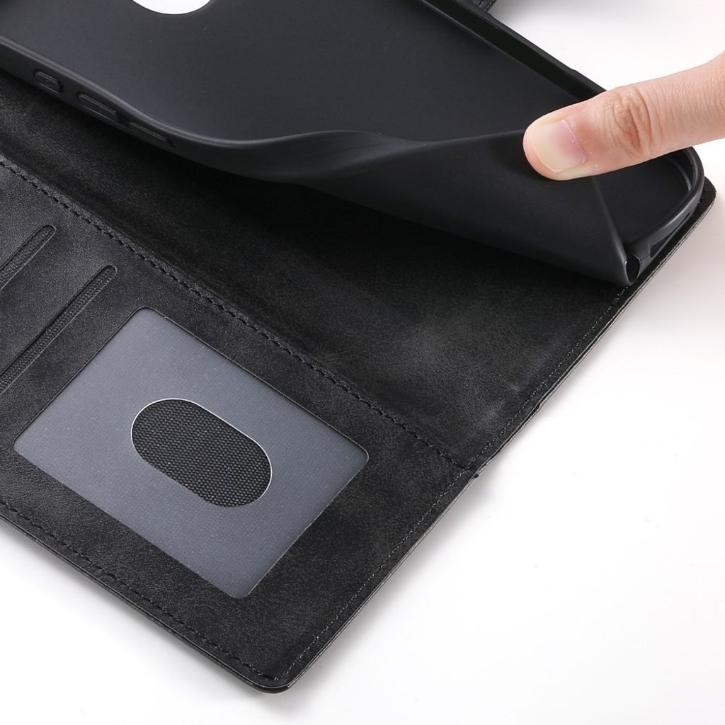 iPhone 18 Pro/17 Pro Plånboksfodral PU-läder med Stativ - Svart