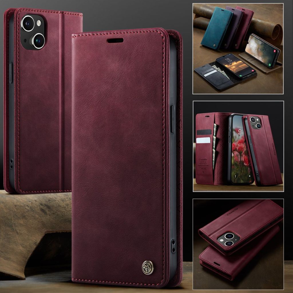 CASEME iPhone 13 mini Plånboksfodral RFID-blockerande – Röd