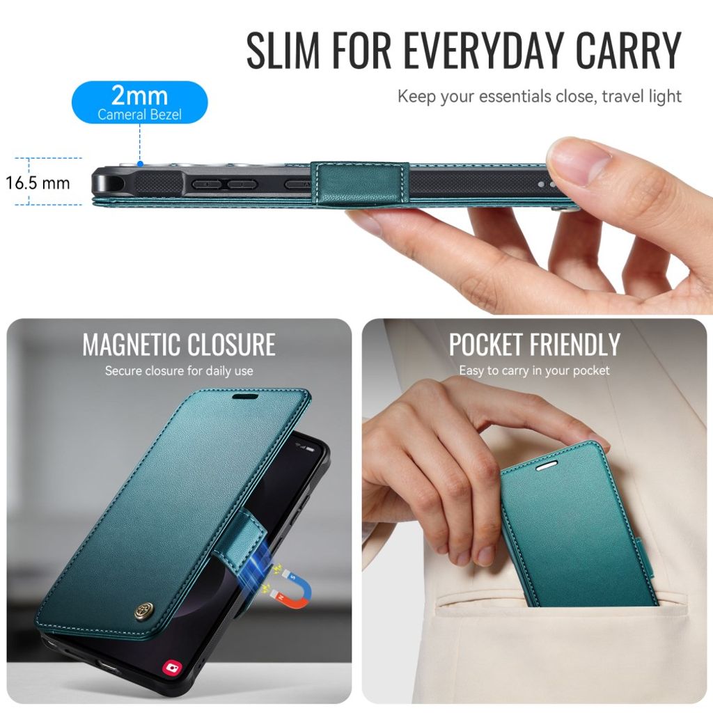 CASEME 053  Samsung Galaxy S26 Ultra  Flip Cover MagSafe RFID-blokerende - Turkis