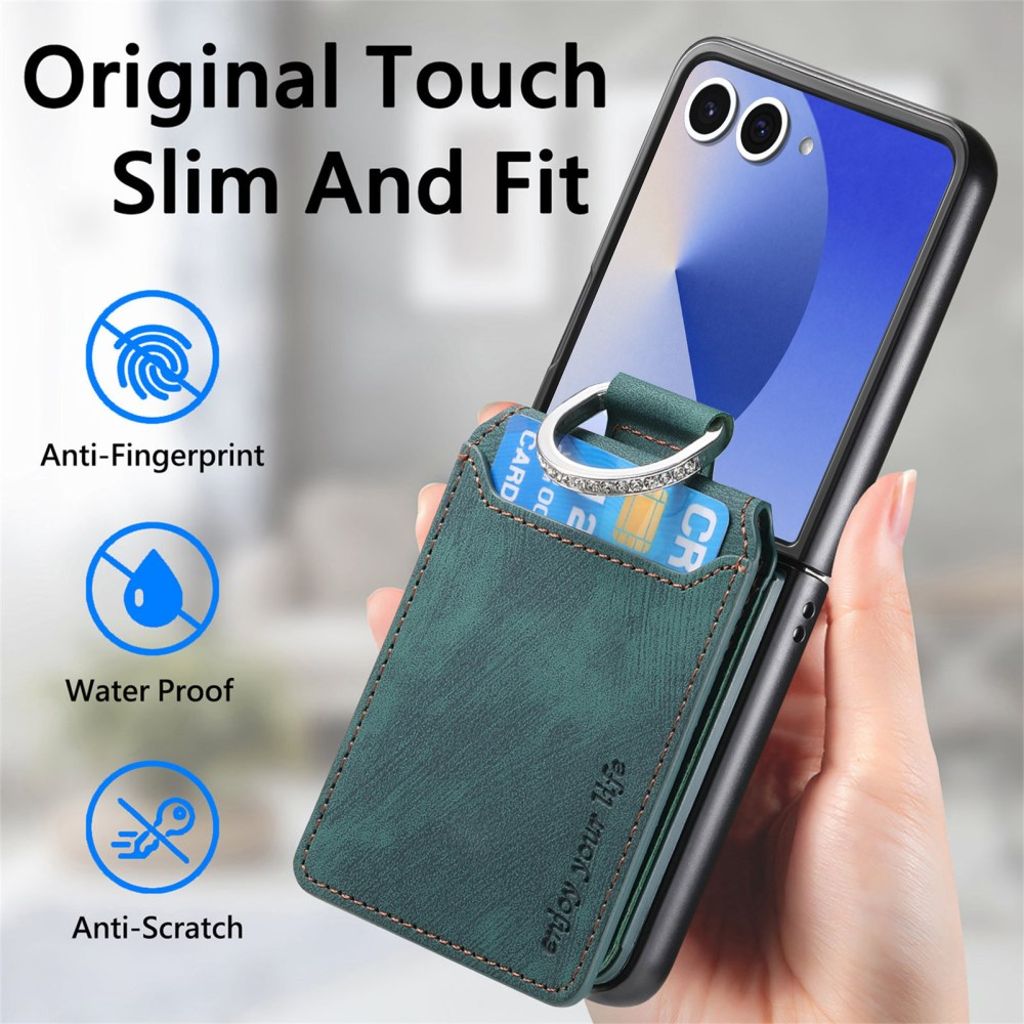 Samsung Galaxy Z Flip7 5G Cover med Ringholder - Grøn