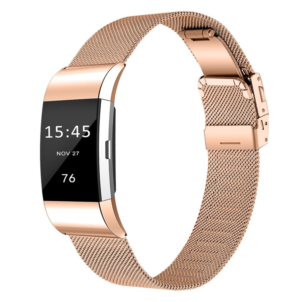 Fitbit Charge 2 Urrem Rustfrit Stål Milanese – Rose guld