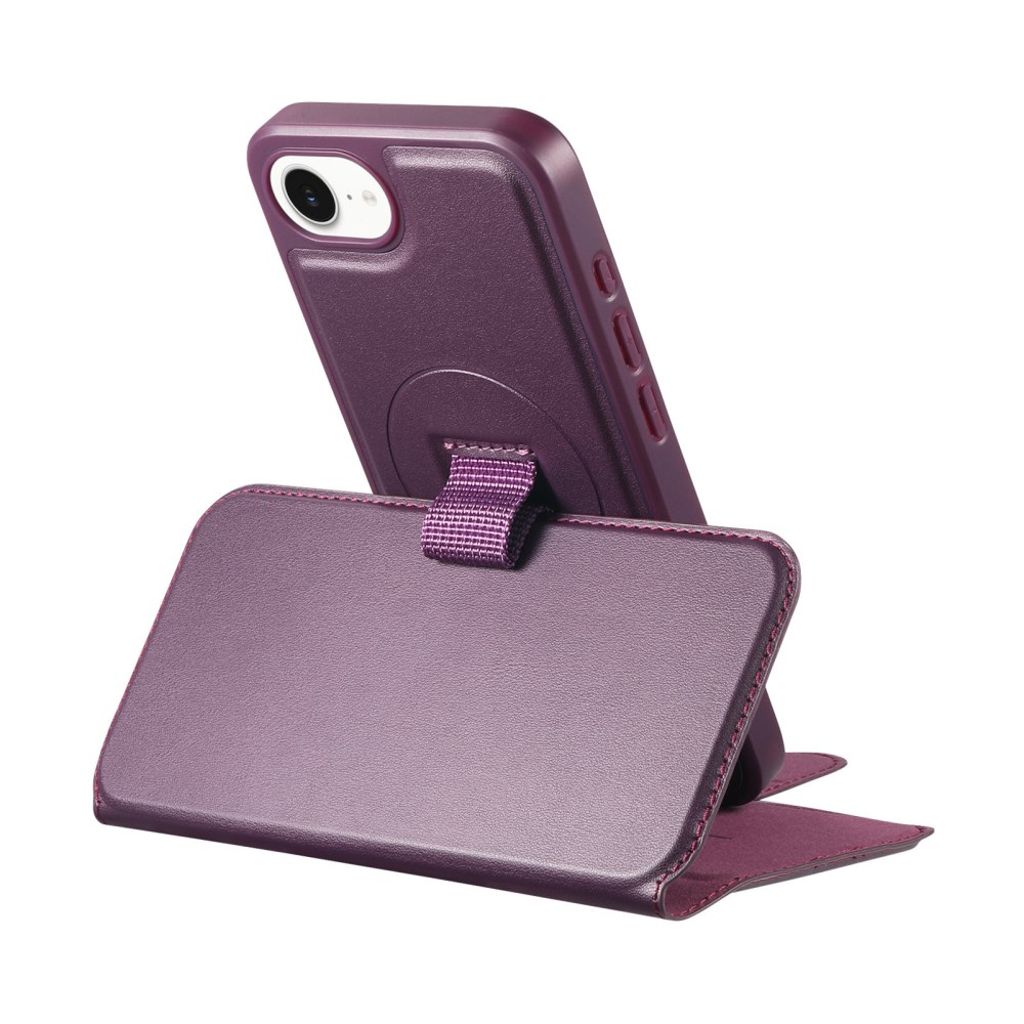 CASENEO iPhone 16e Magnetic Wallet Cover RFID Blocking – Purple