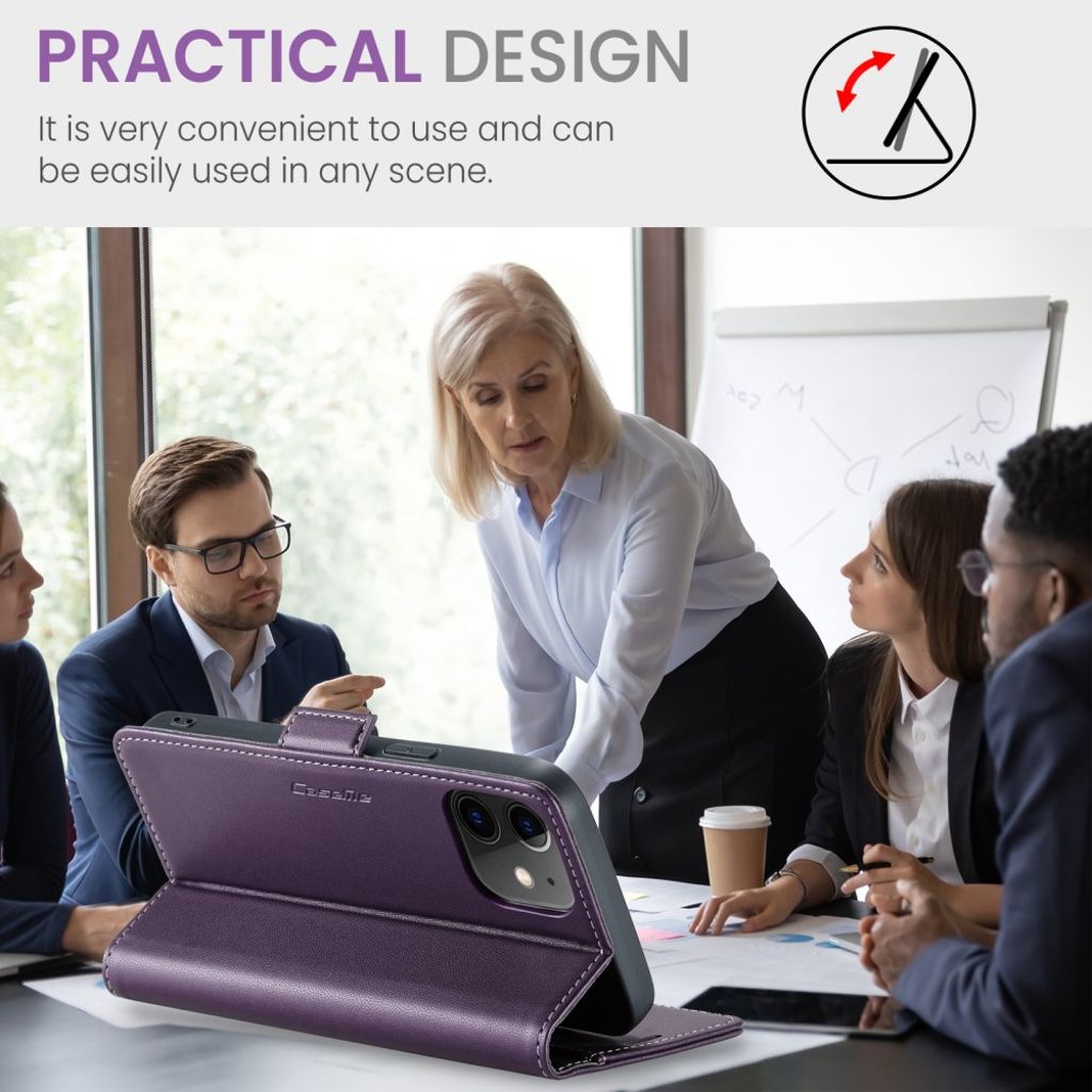 CASEME iPhone 12 Mini Wallet Cover with Stand - Purple