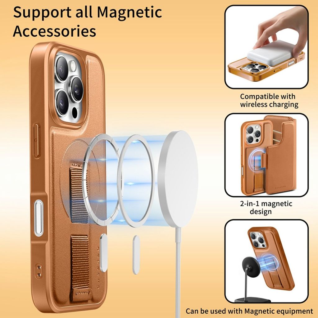 CASENEO iPhone 16 Cover with Stand - Brown