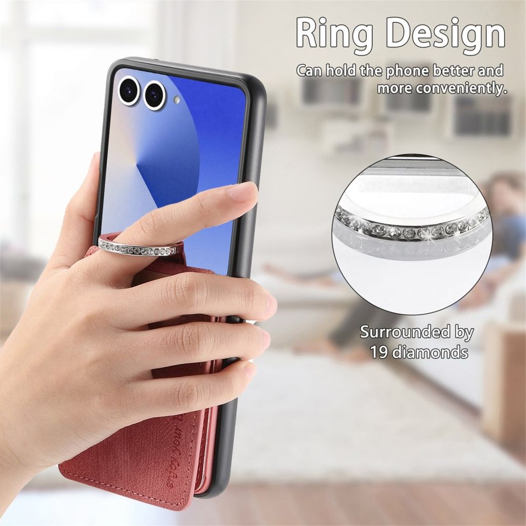 Samsung Galaxy Z Flip7 5G Skal med Ringhållare - Rosa