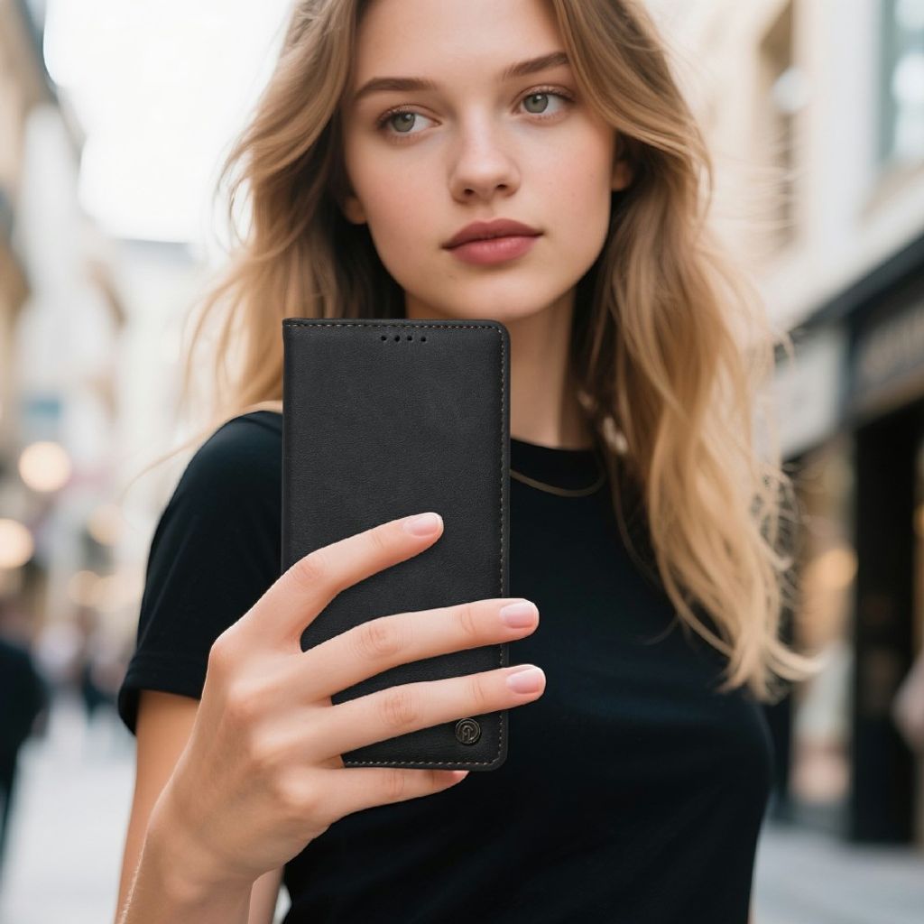 DIERFENG Xiaomi Poco C85x 5G/Redmi A7 Pro Plånboksfodral RFID - Svart