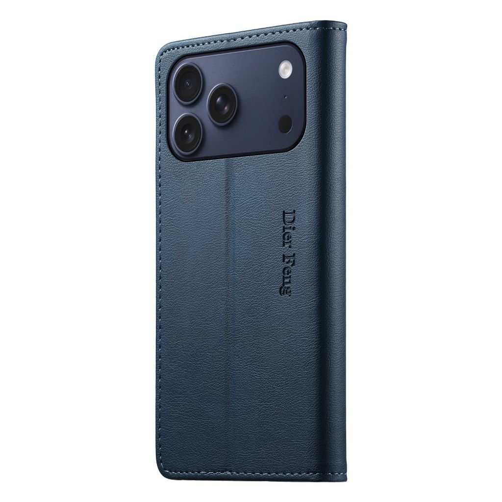 DIERFENG iPhone 18 Pro Max/17 Pro Max Lommeboketui RFID-blokkerende - Blå