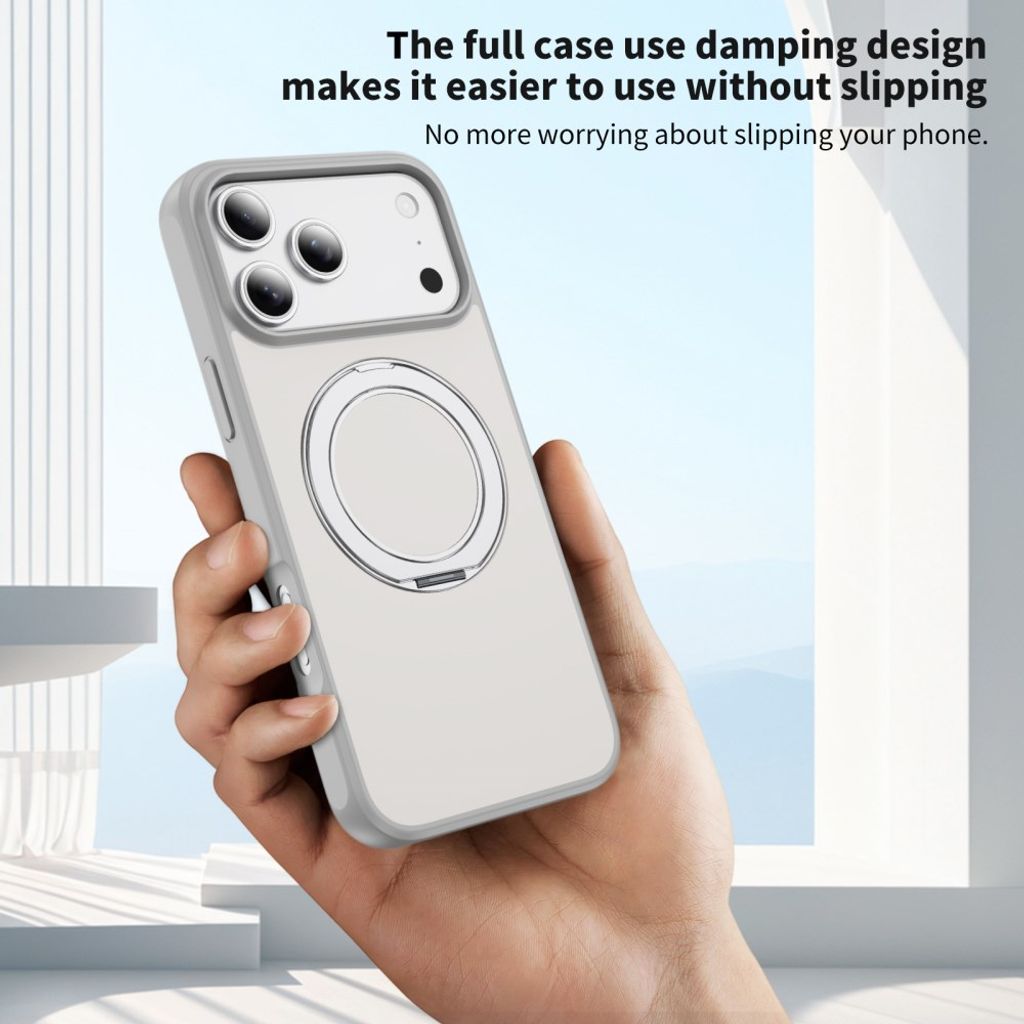 iPhone 18 Pro/17 Pro MagSafe Deksel med ringstøtte - Hvit