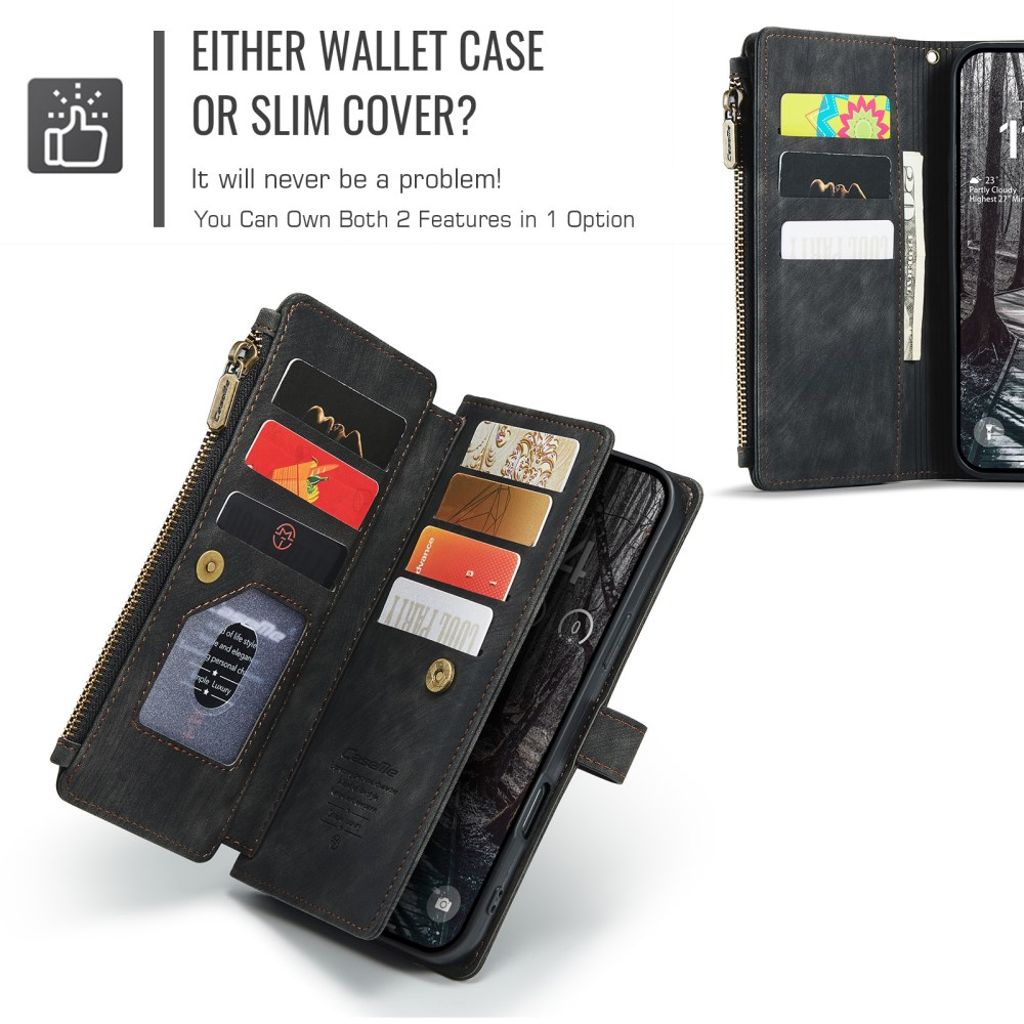 CASEME iPhone 17 Pro Max Etui med Stativ - Svart