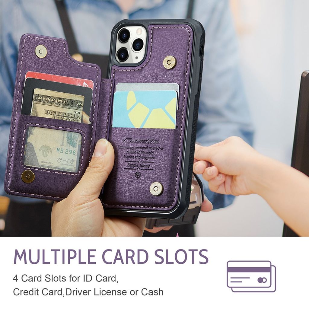 CASEME iPhone 11 Pro Cover med 5 Kortplads - Lilla