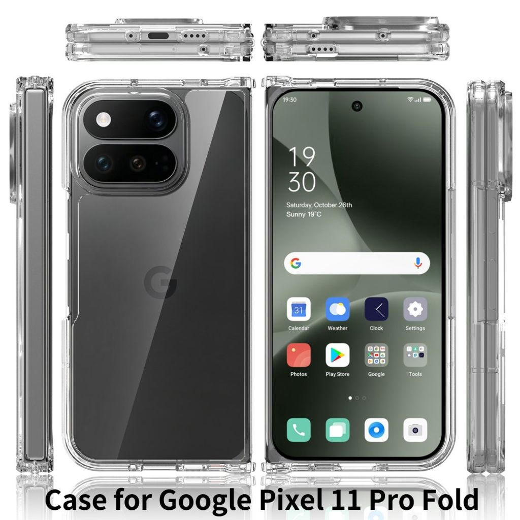 Google Pixel 11 Pro Fold Skal med akrylbaksida - Transparent