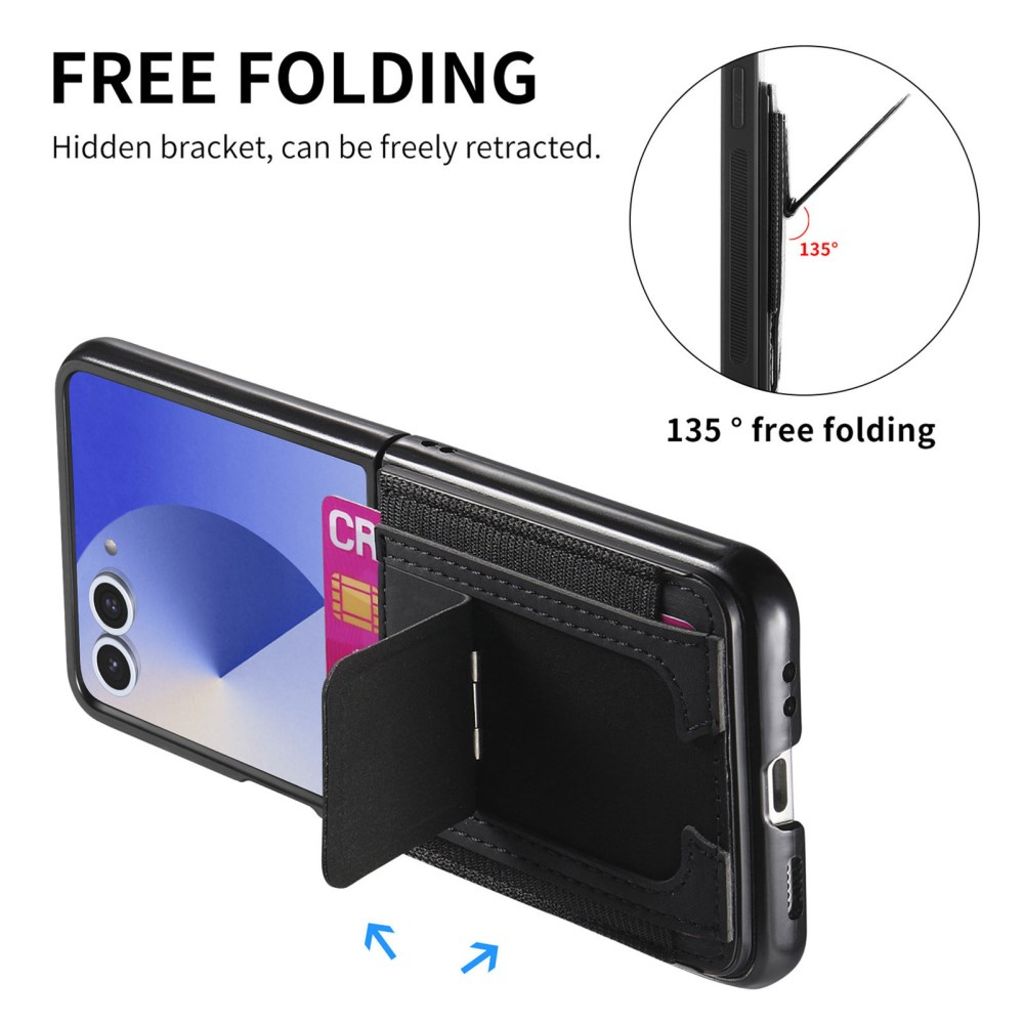 Samsung Galaxy Z Flip7 5G Skal med korthållare - Svart