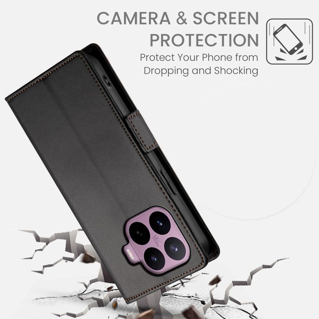 Xiaomi 17T Pro Plånboksfodral i PU-läder - Svart