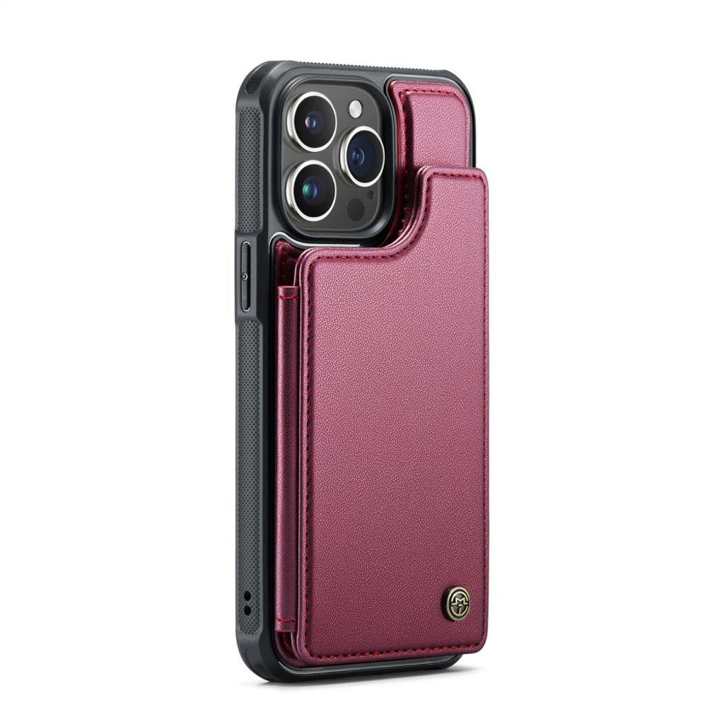 CASEME C22 Wallet Case RFID Blocking for iPhone 16 Pro Max – Red