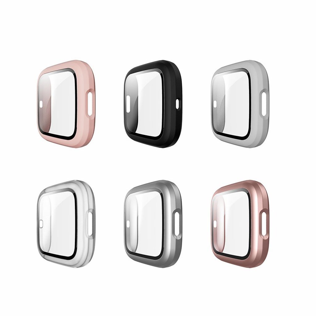 Fitbit Versa 2 Deksel med Herdet Glass – Svart