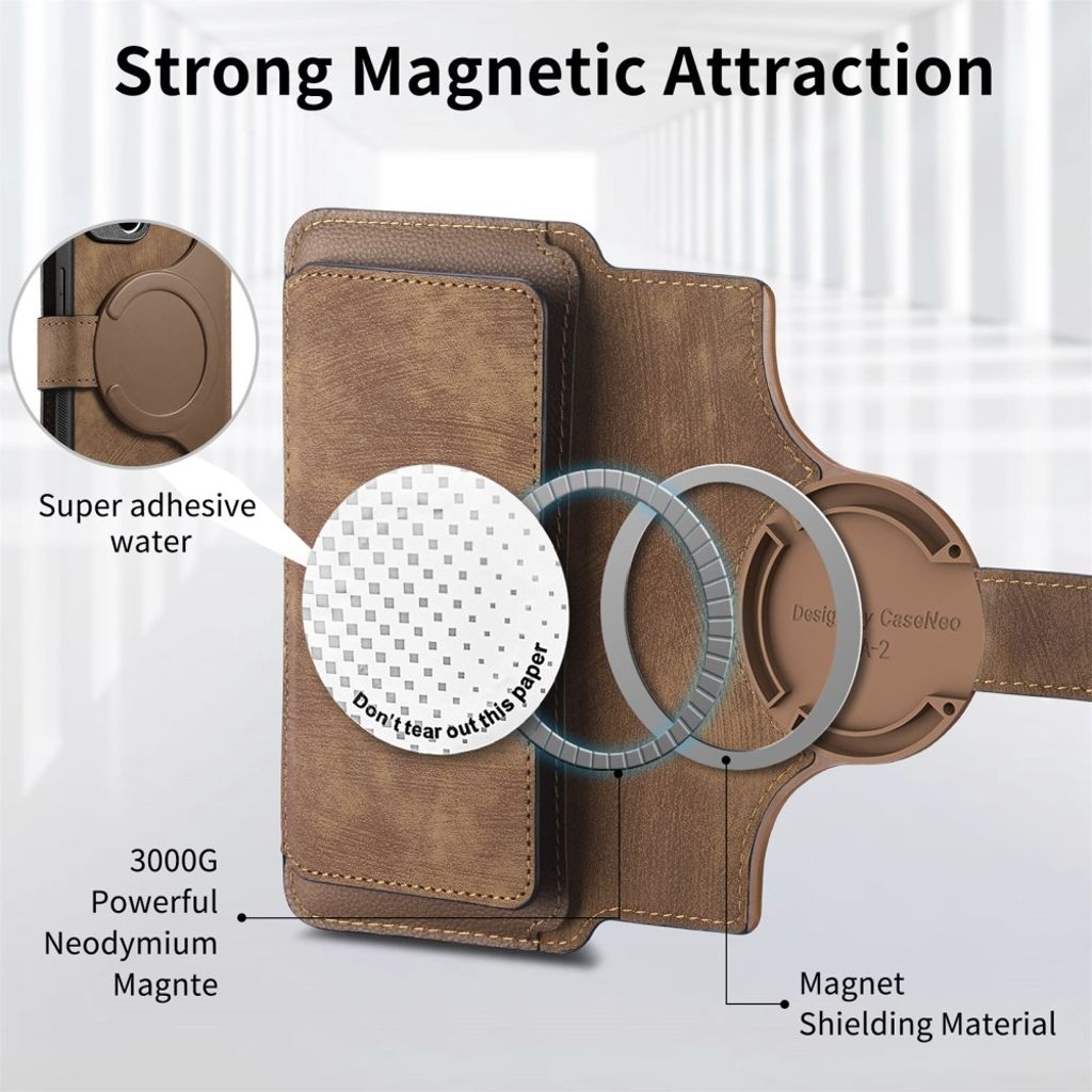 CASENEO iPhone 16 Plus Cover with Stand - Brown