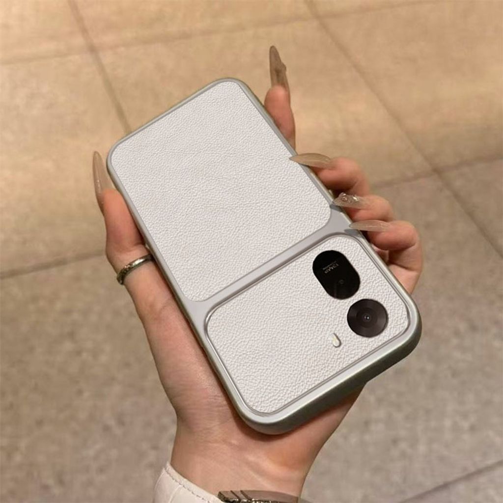 Xiaomi Poco C85x 5G/Redmi A7 Pro Skal PU-läderstruktur - Vit
