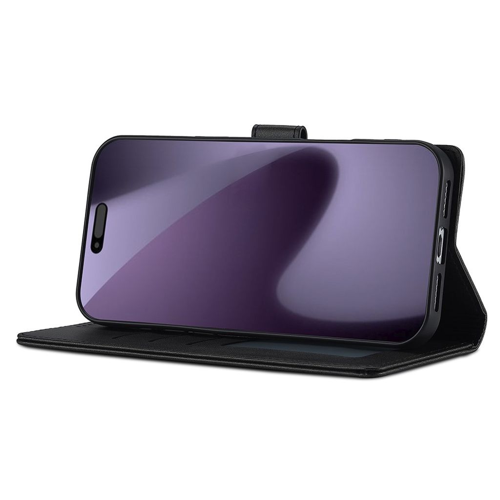 LC.IMEEKE iPhone 17 Pro Max Wallet Cover with Stand - Black