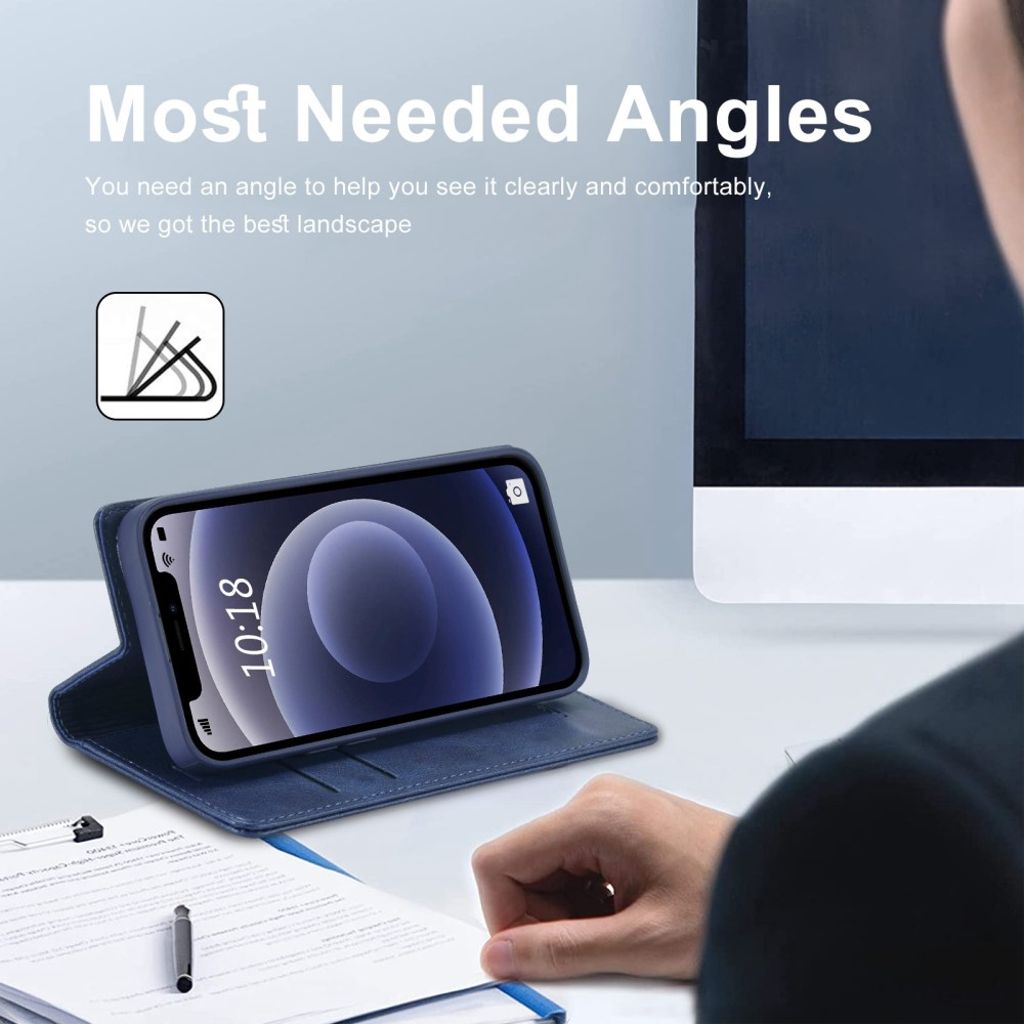 LC.IMEEKE iPhone 12 Mini Wallet Cover - Blue