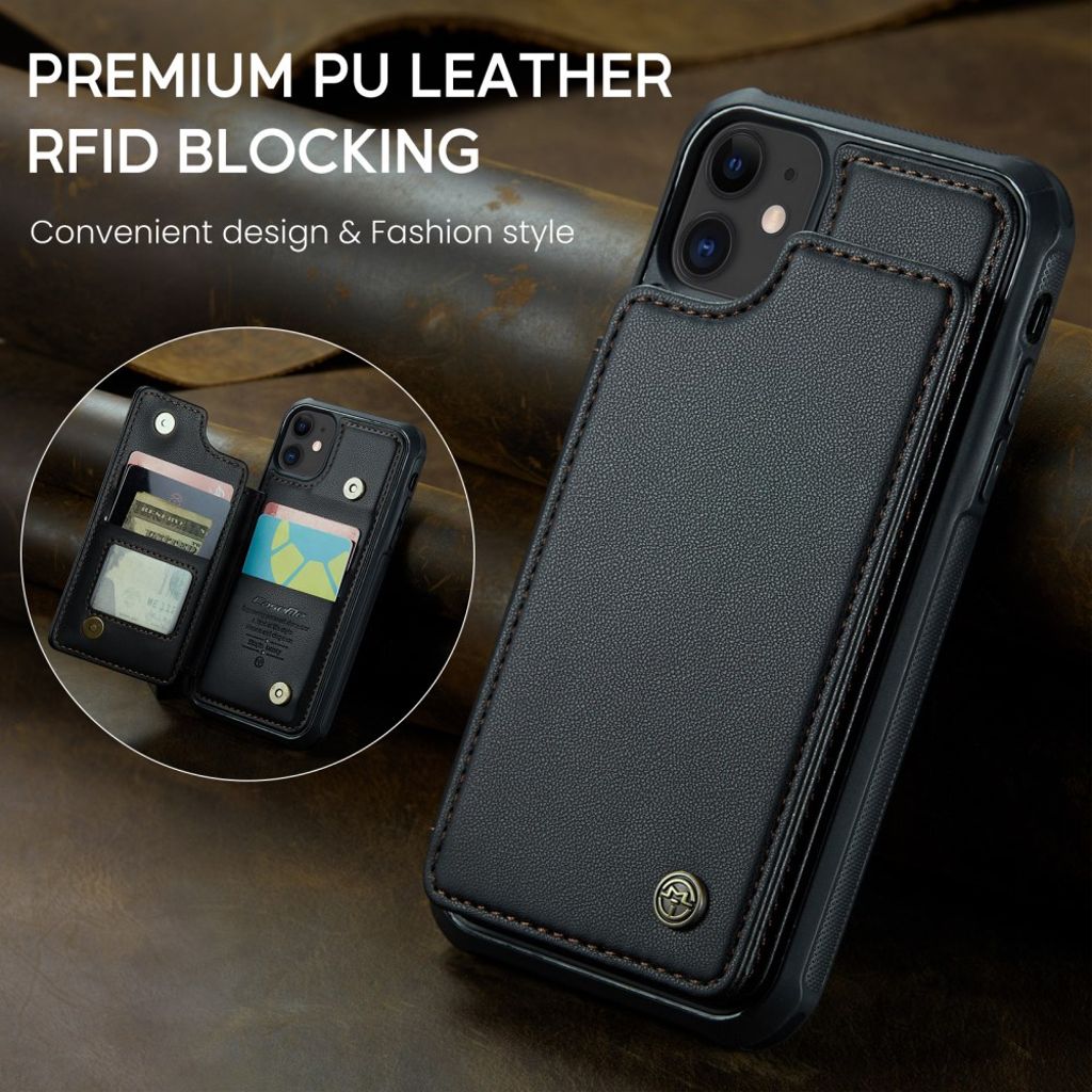 CASEME iPhone 11 Skal med 5 Kortfack - Svart