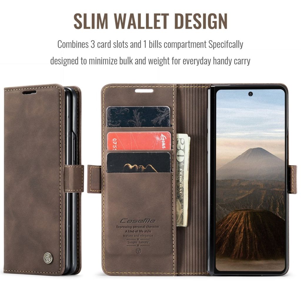 CASEME Samsung Galaxy Z Fold7 5G Plånboksfodral - Brun