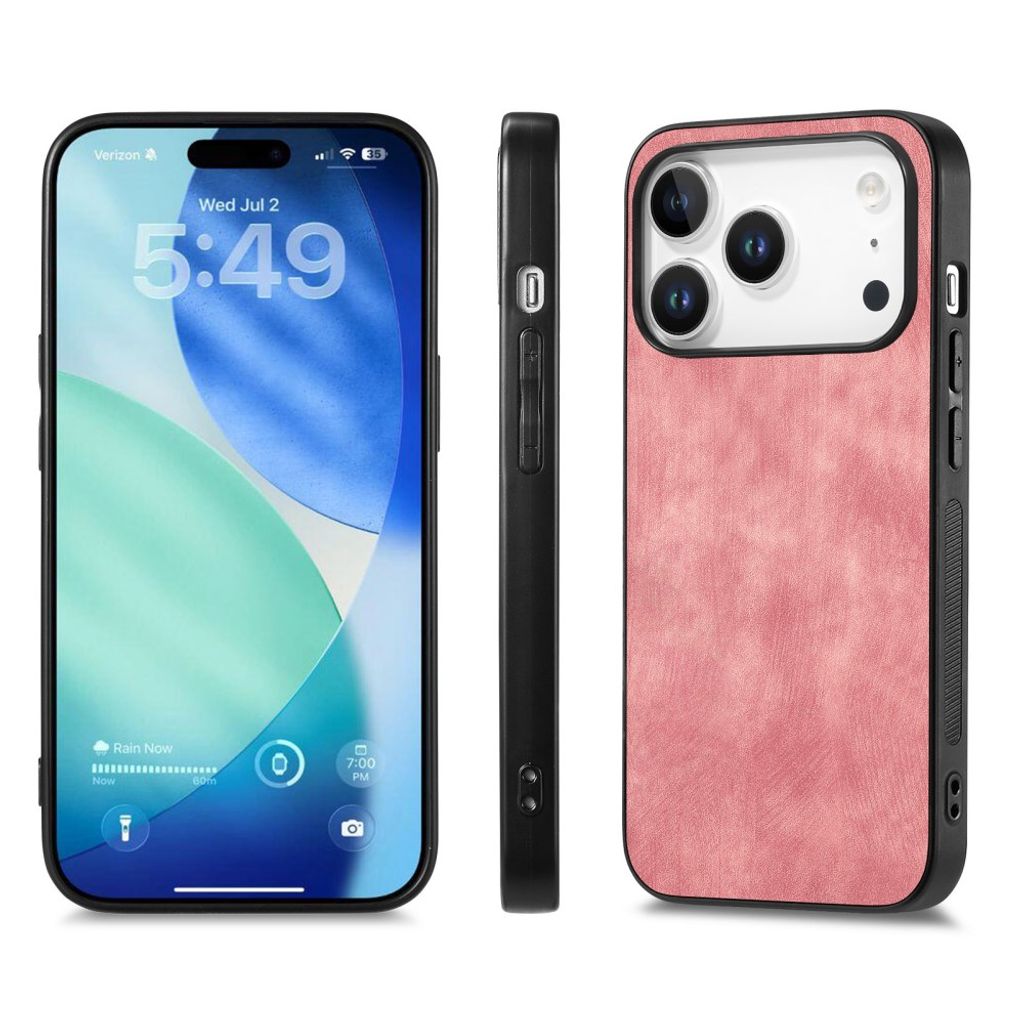 iPhone 18 Pro Max/17 Pro Max Skal i PU-läder - Rosa