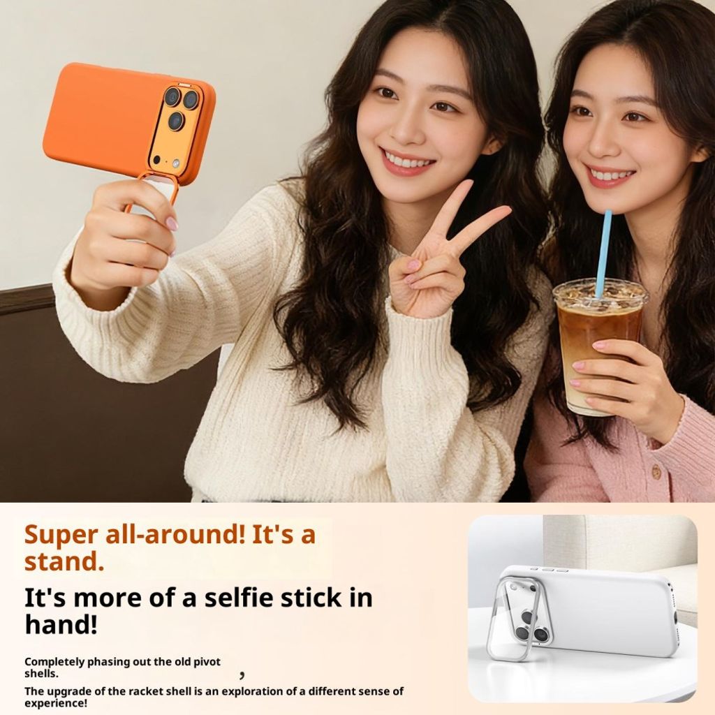 iPhone 17 Pro Max/16 Pro Max Kuori MagSafe Linssinsuojalla ja Jalustalla - Punainen