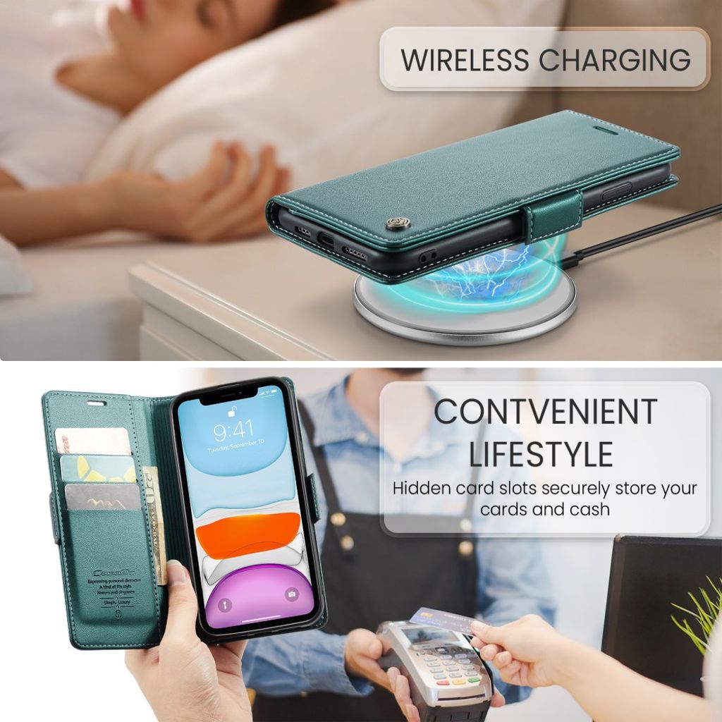 CASEME iPhone 11 Kotelo Korttipaikka - Vihreä