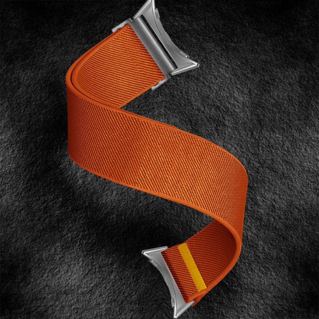 Google Pixel Watch 3 45 mm Kellonranneke, Nylon - oranssi