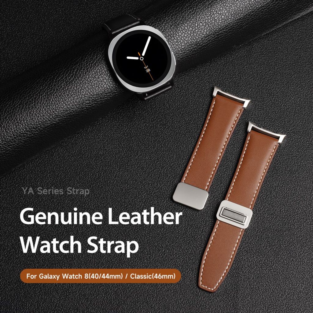 DUX DUCIS Samsung Galaxy Watch8/8 Classic Klokkereim i ekte skinn – brun