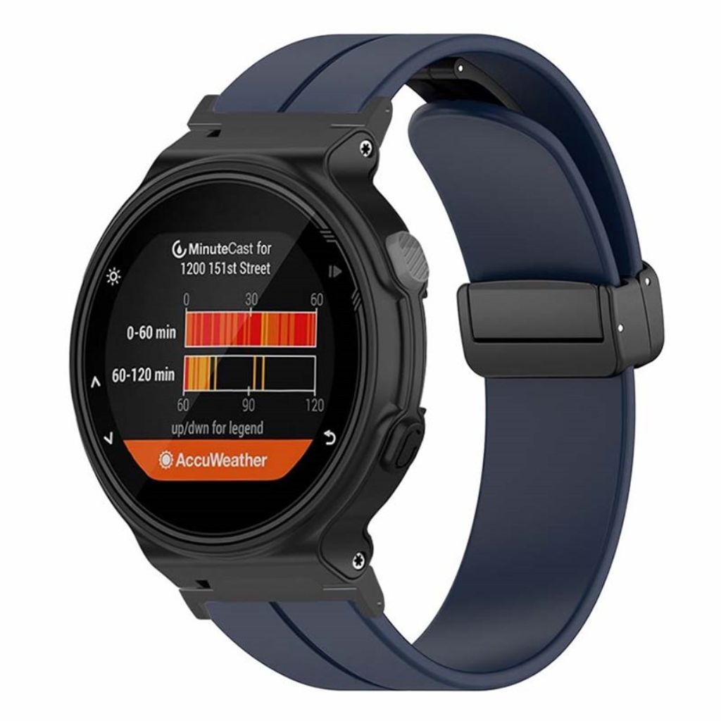 Garmin Forerunner 220/230/235/620/630/735X Silikon Klokkereim - Mørkeblå