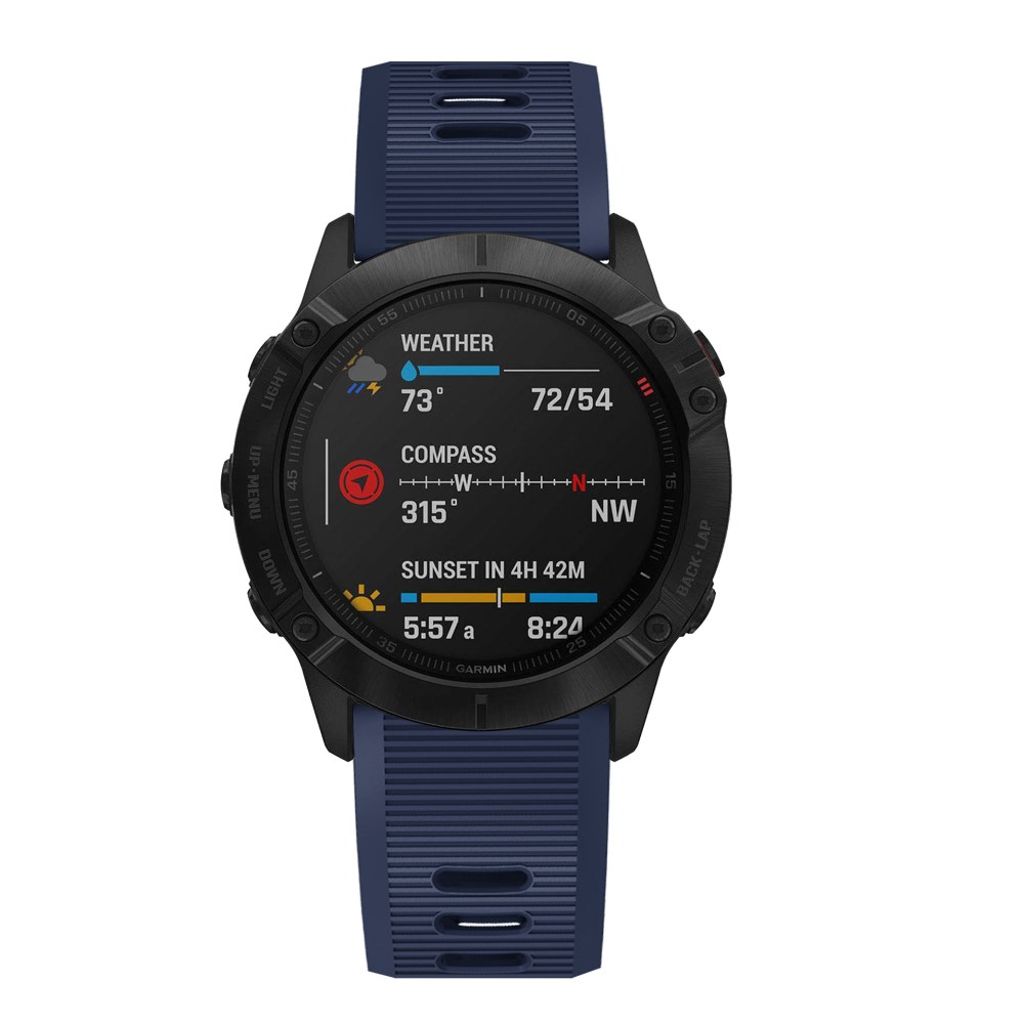 Garmin Fenix 7X/6X/5X etc. Urrem med Metalspænde - Mørkeblå