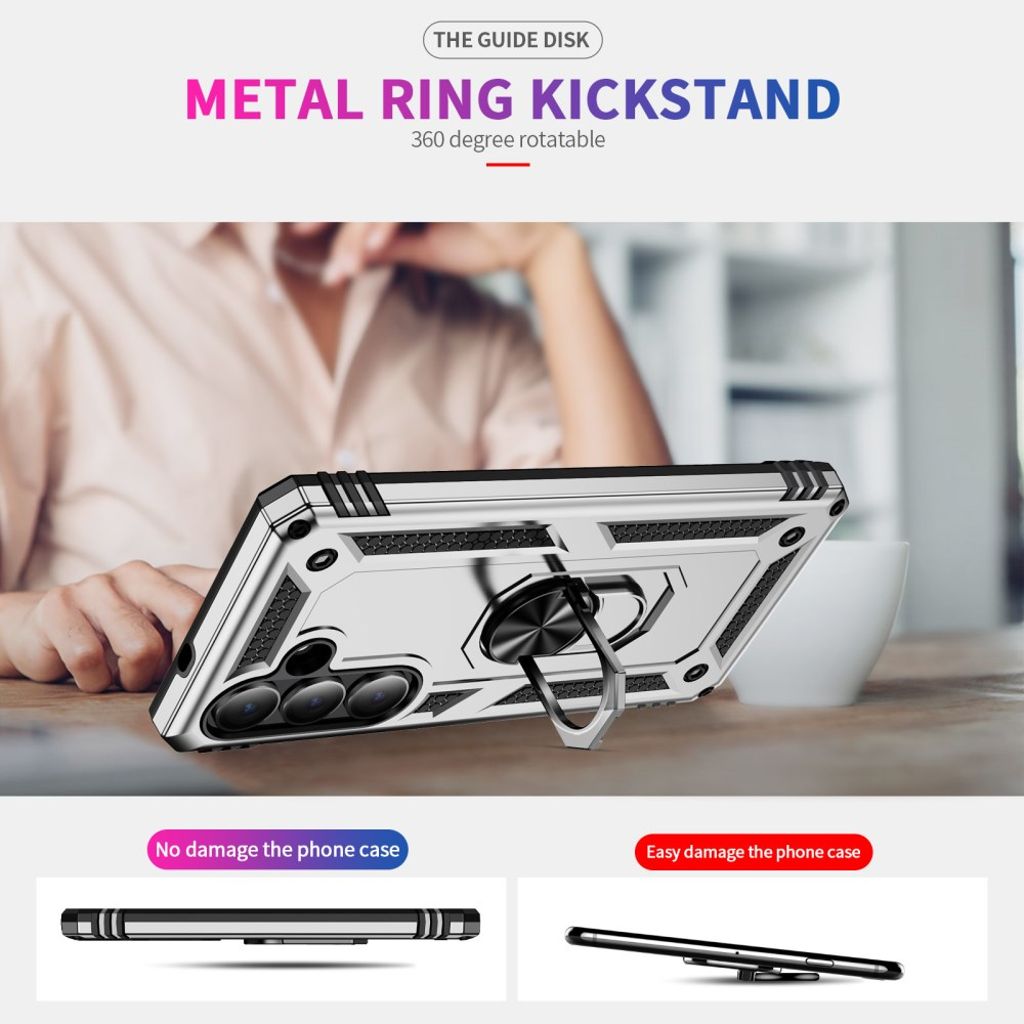 Samsung Galaxy S26 Plus Deksel med Stativ – Sølv