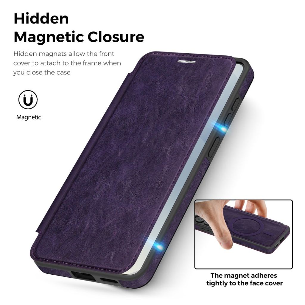 Samsung Galaxy S26 Plus MagSafe Lompakkokotelo - Tummanvioletti