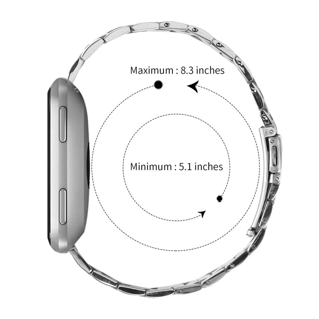 Fitbit Versa Lite/Versa 2/Versa Urrem Rustfrit Stål – Sølv