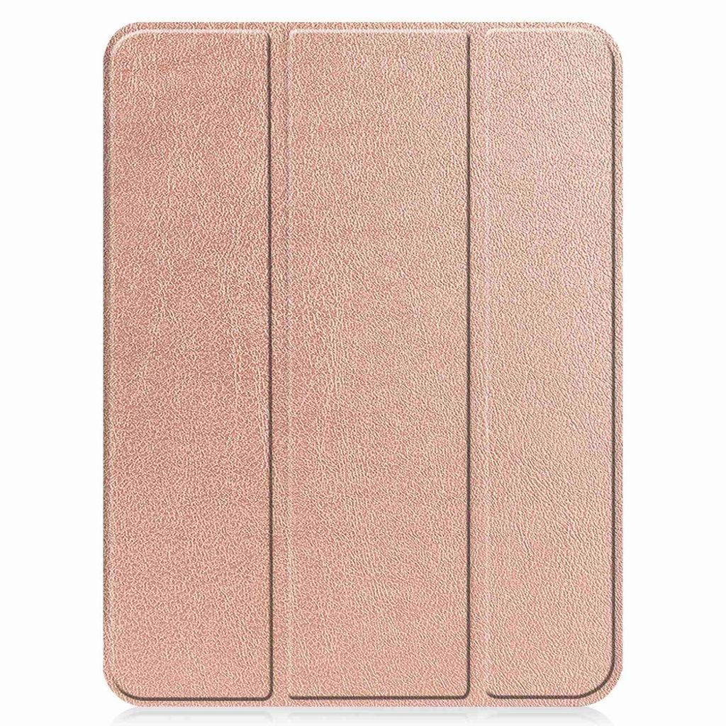 iPad A16 11" 2025/10.9" 2024 Tri-fold flip cover i PU-læder med holder til styluspen - Rose guld