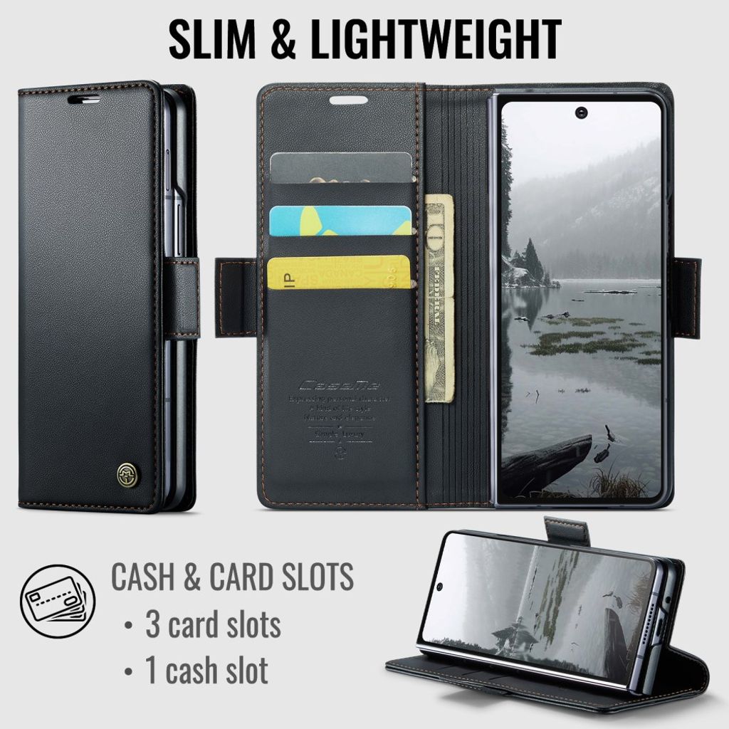 CASEME Samsung Galaxy Z Fold8 Ultra Flip Cover med RFID blokering - Sort
