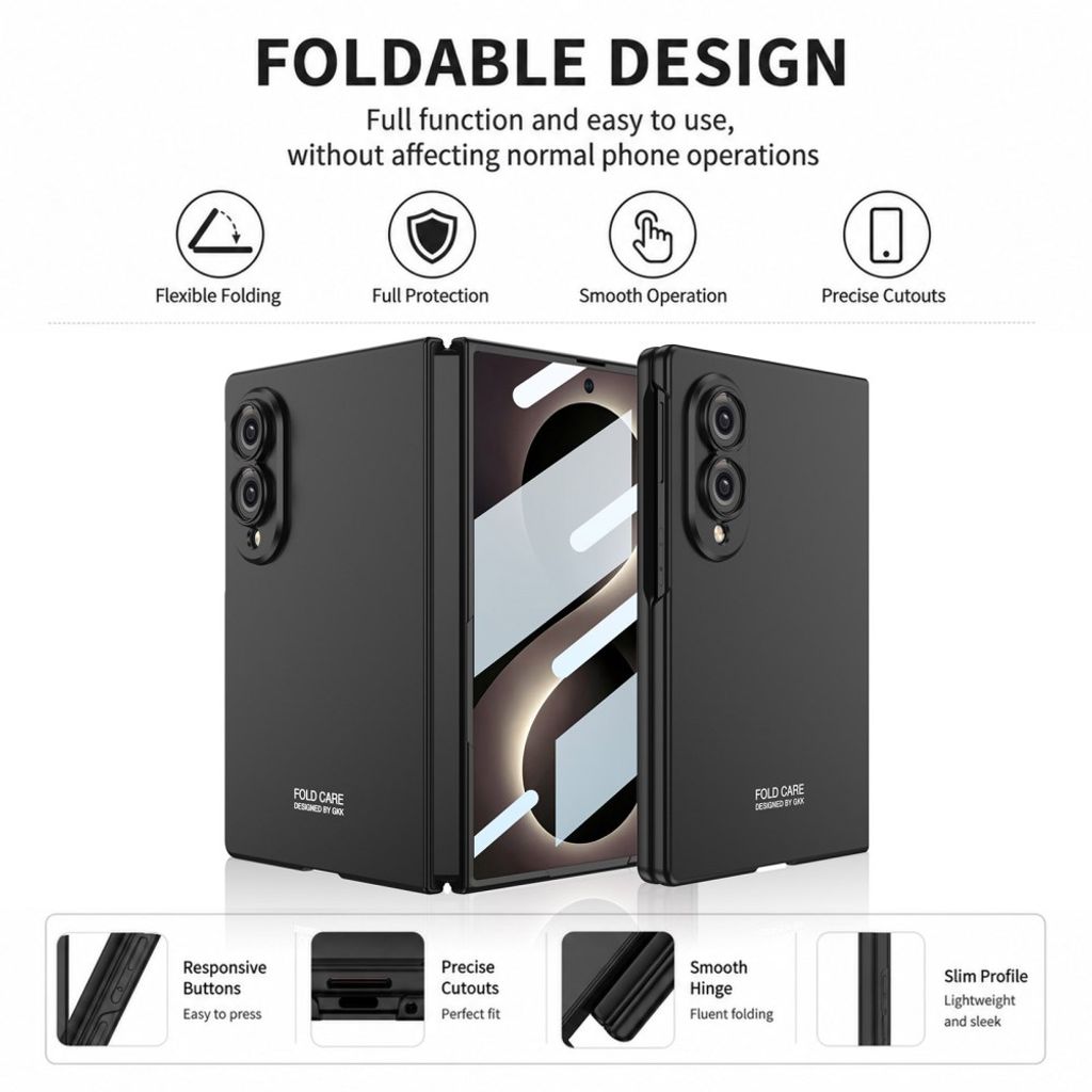 GKK Samsung Galaxy Z Fold8 Deksel med Herdet Glass - Sølv
