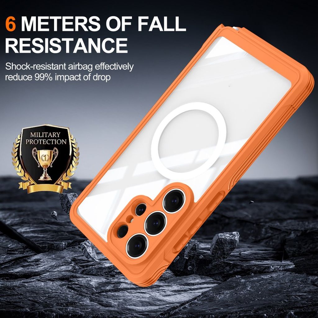 Samsung Galaxy S26 Ultra MagSafe Deksel innebygd skjermbeskytter - Oransje