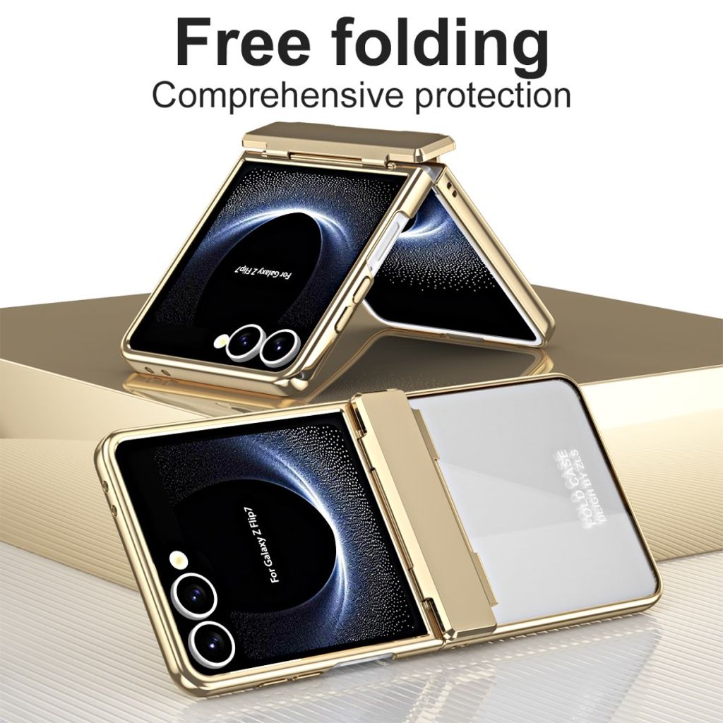 Samsung Galaxy Z Flip7 5G skal med skärmskydd - Gul