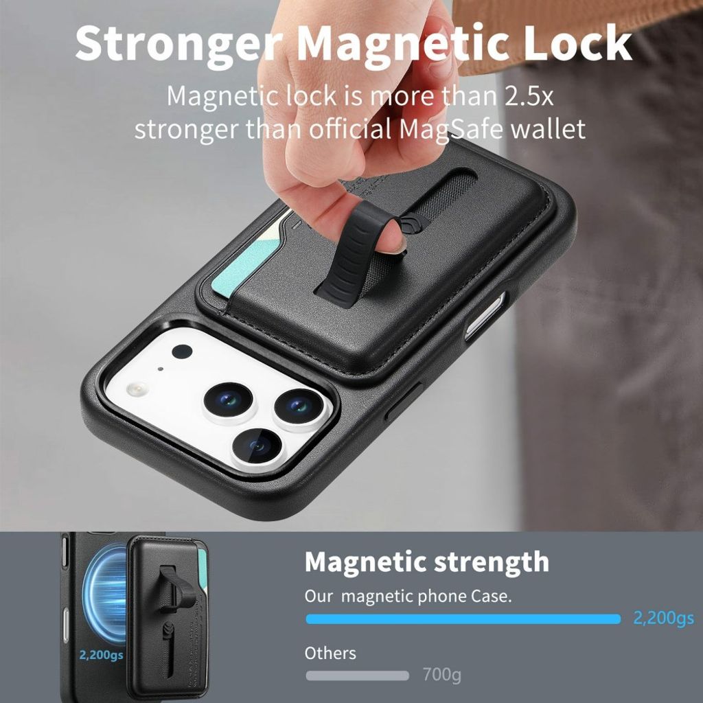 iPhone 17 Pro Max MagSafe lommebokdeksel med kortholder – svart