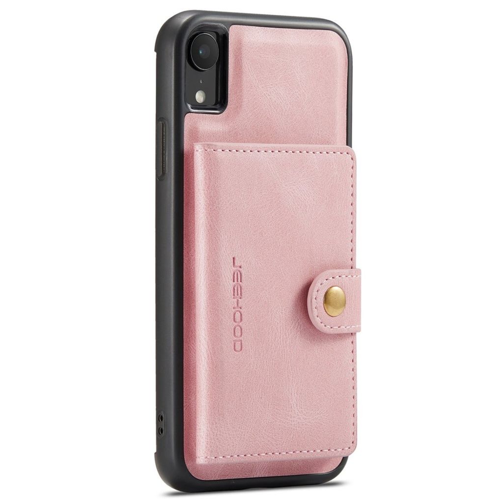 JEEHOOD Plånboksskal med Stativ för iPhone XR – Roséguld
