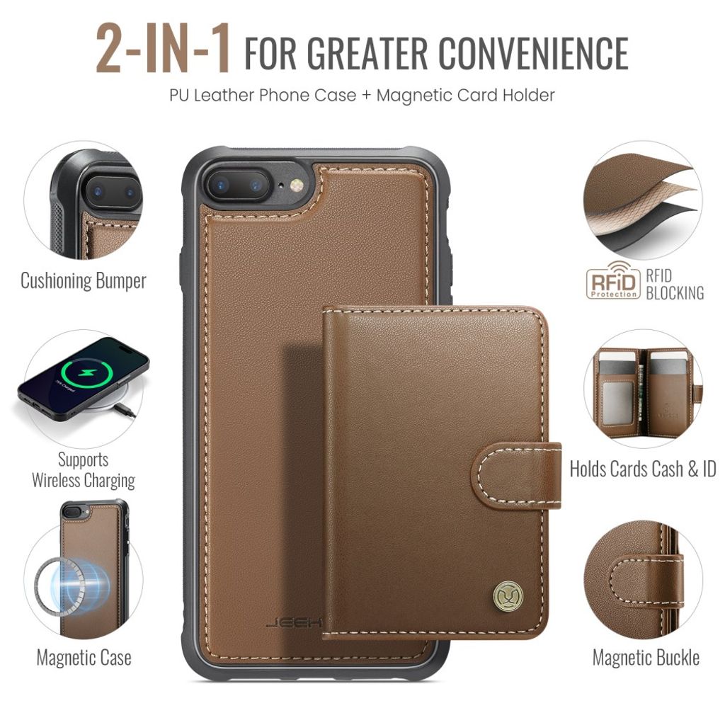 JEEHOOD iPhone 7 Plus / 8 Plus Cover med MagSafe - Brun