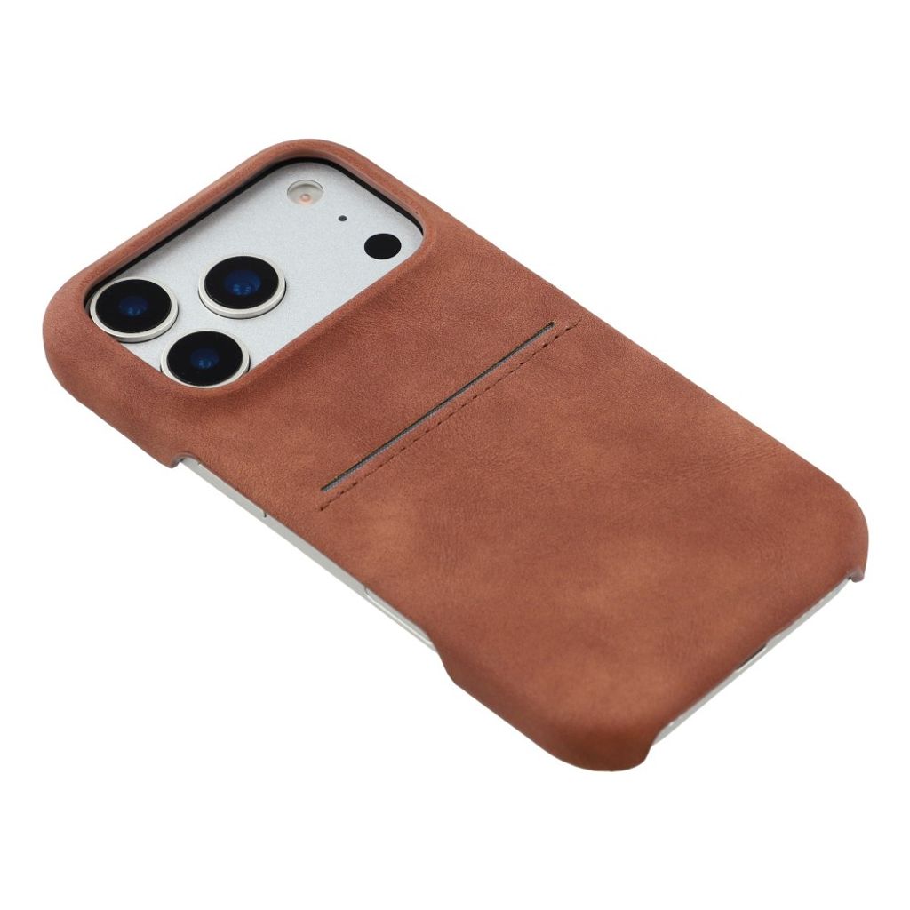 iPhone 18 Pro/17 Pro Kuori korttitaskulla - Ruskea