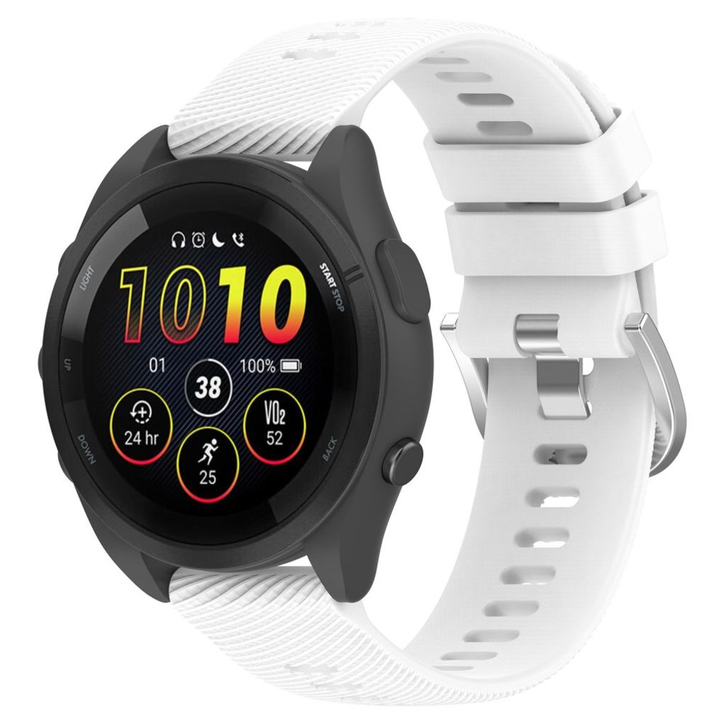 Garmin Forerunner 265 klokkerem i silikon - hvit