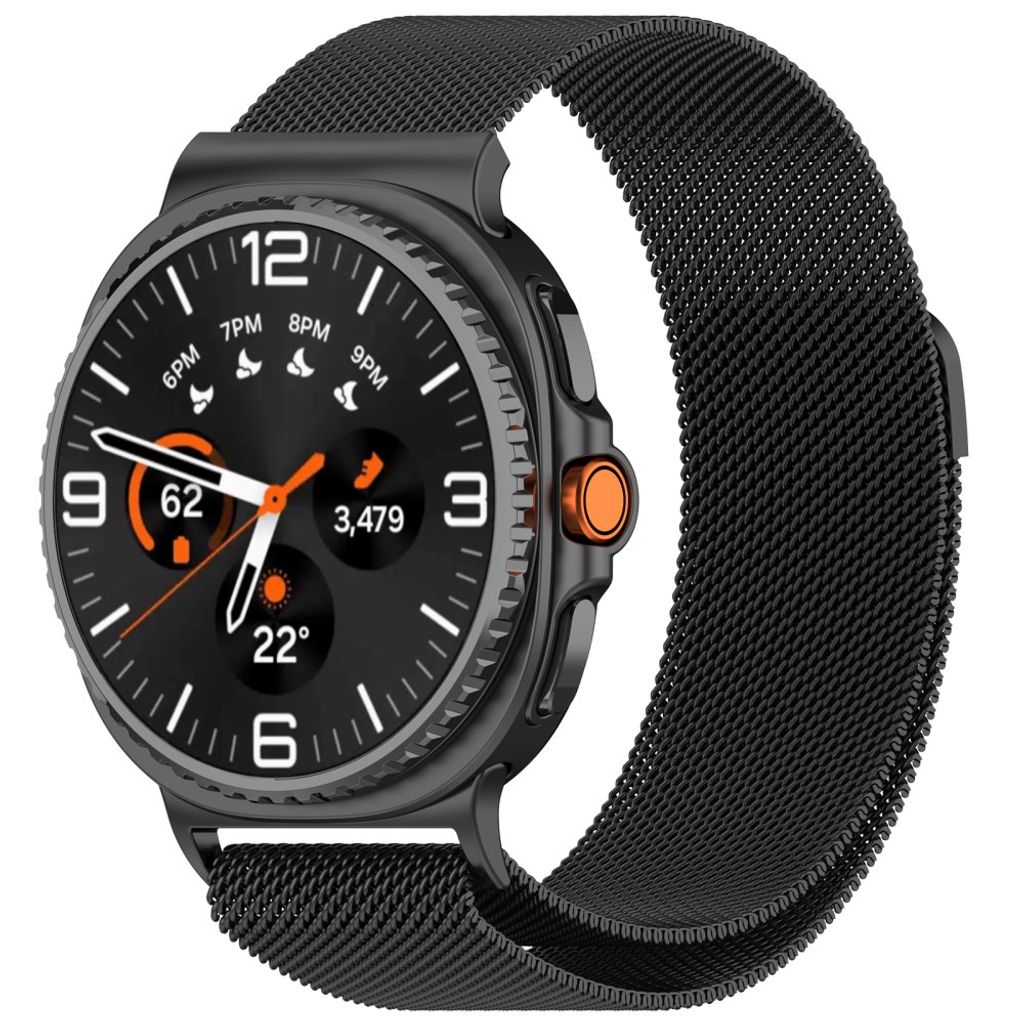 Samsung Galaxy Watch9 Milanesisk magnetisk klokkerem i rustfritt stål - Svart
