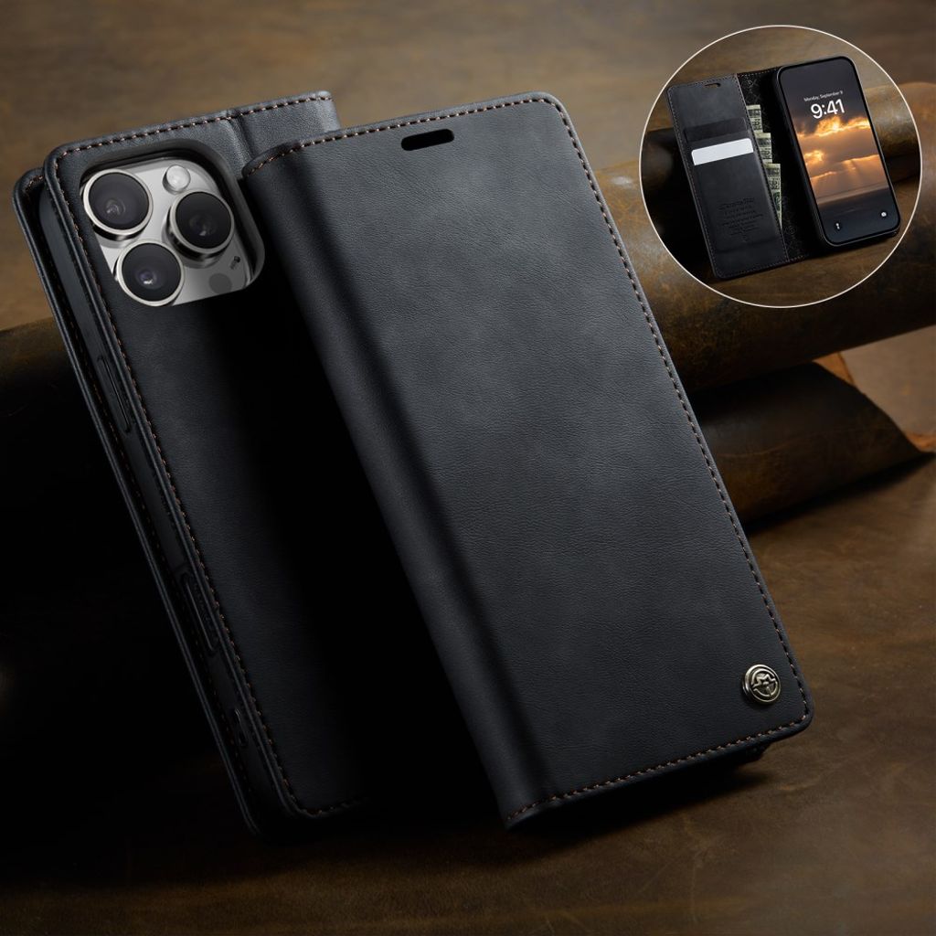 CASEME iPhone 16 Pro Etui med Stativ - Svart