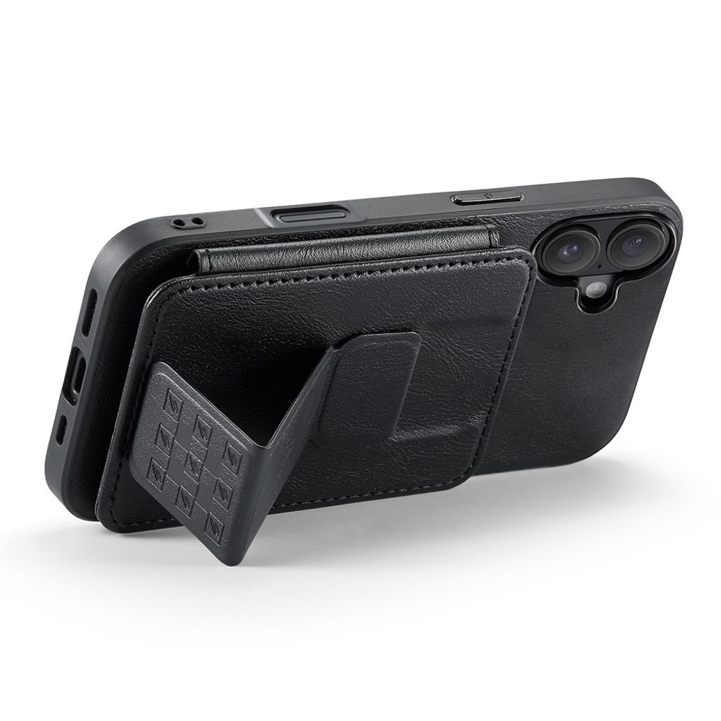 FIERRE SHANN iPhone 16 Case with Card slots - Black
