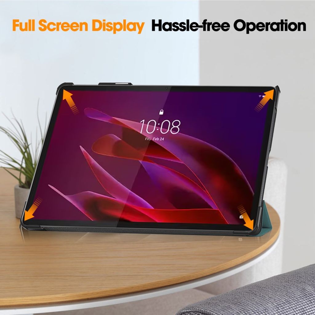 Lenovo Yoga Tab 11.1 Etui Anti-fall PU-lær Tri-Fold - Svartgrønn